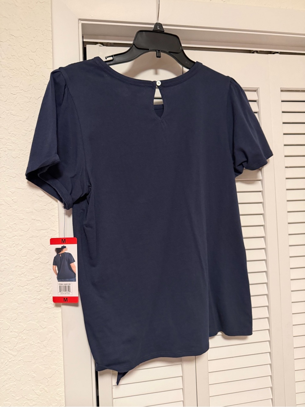 Nautica Navy Side Tie Short Sleeve Top Medium NWT - Picture 7 of 8